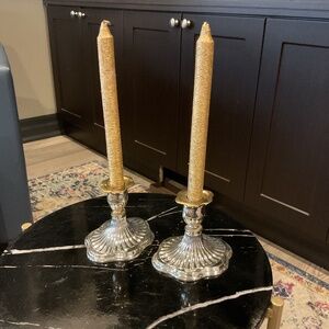 Silver plated candle sticks